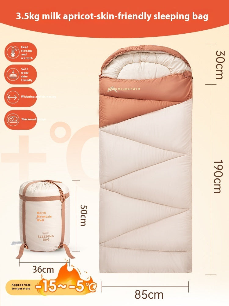 Outdoor Camping Thickened Cold Protection Warm Travel Sleeping Bag