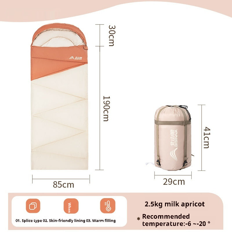 Outdoor Camping Thickened Cold Protection Warm Travel Sleeping Bag