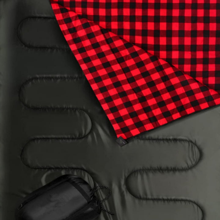 Outdoor Interlocking Hooded Envelope Camping Sleeping Bag
