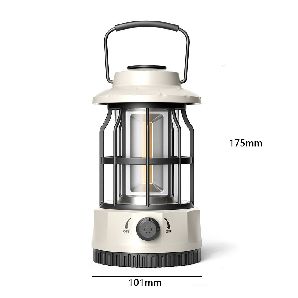 Retro COB Portable Camping Lantern For Outdoor Tent Lighting