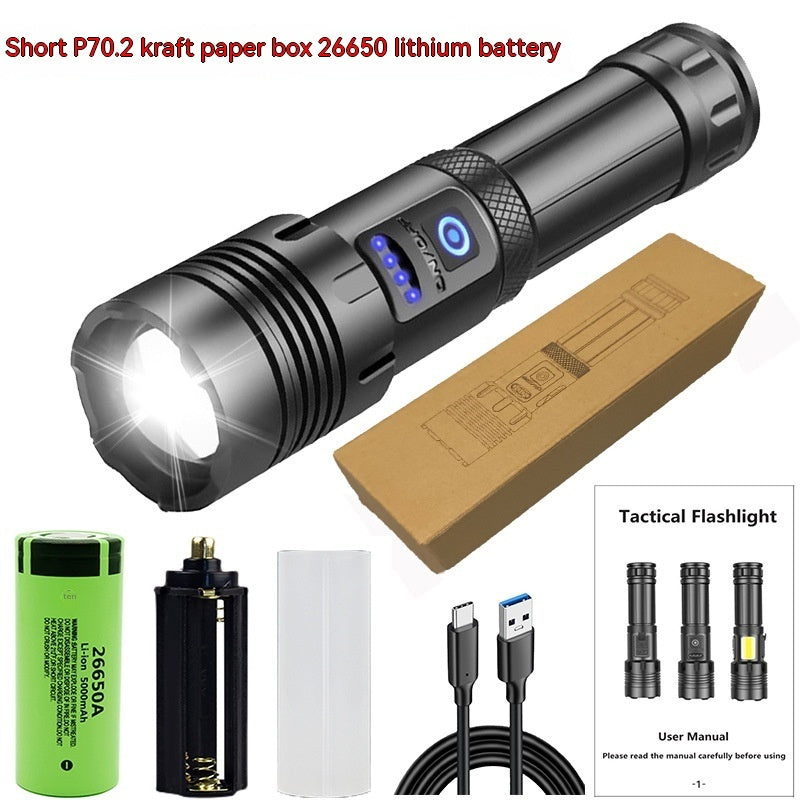 Rechargeable Strong Light Outdoor Camping Emergency Flashlight