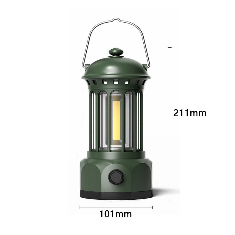 Retro COB Portable Camping Lantern For Outdoor Tent Lighting