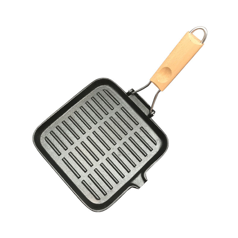 Cast Iron Folding Camping Skillet Pan For Steak Cooking
