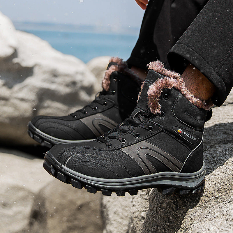 Plus Size Winter Velvet Warm Cotton Hiking Boots