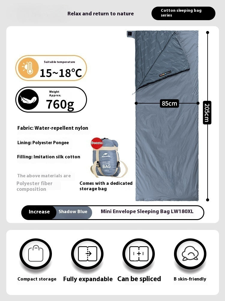 Summer Thin Envelope Sleeping Bag For Camping And Travel