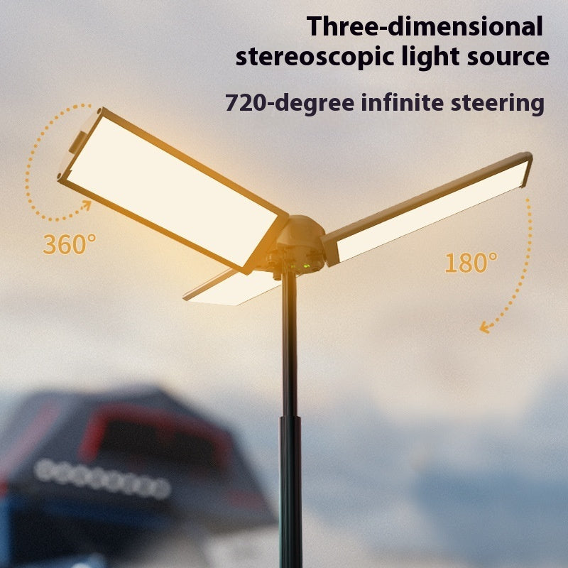 Multifunctional Rechargeable Three-Leaf Bracket Outdoor Camping Lanter