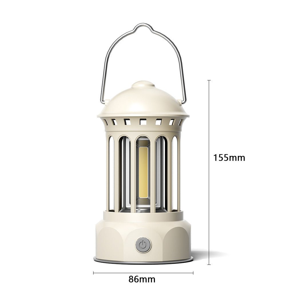 Retro COB Portable Camping Lantern For Outdoor Tent Lighting