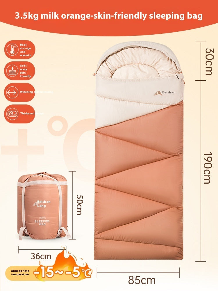 Outdoor Camping Thickened Cold Protection Warm Travel Sleeping Bag