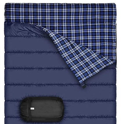 Outdoor Interlocking Hooded Envelope Camping Sleeping Bag