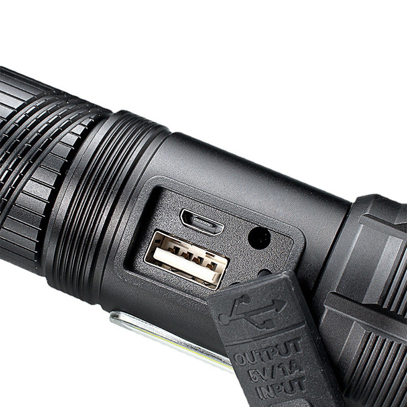USB Rechargeable Strong Light Outdoor Flashlight